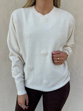 Load image into Gallery viewer, charlie b fuzzy polka dot sweater in natural