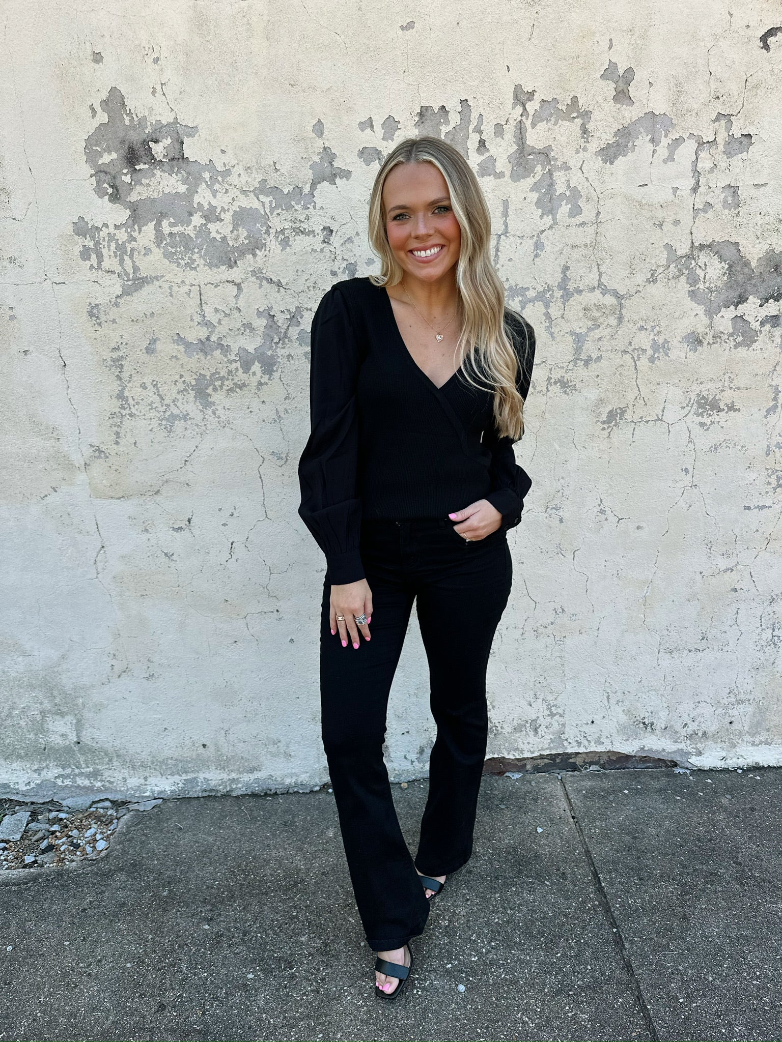 another love darcy top in black