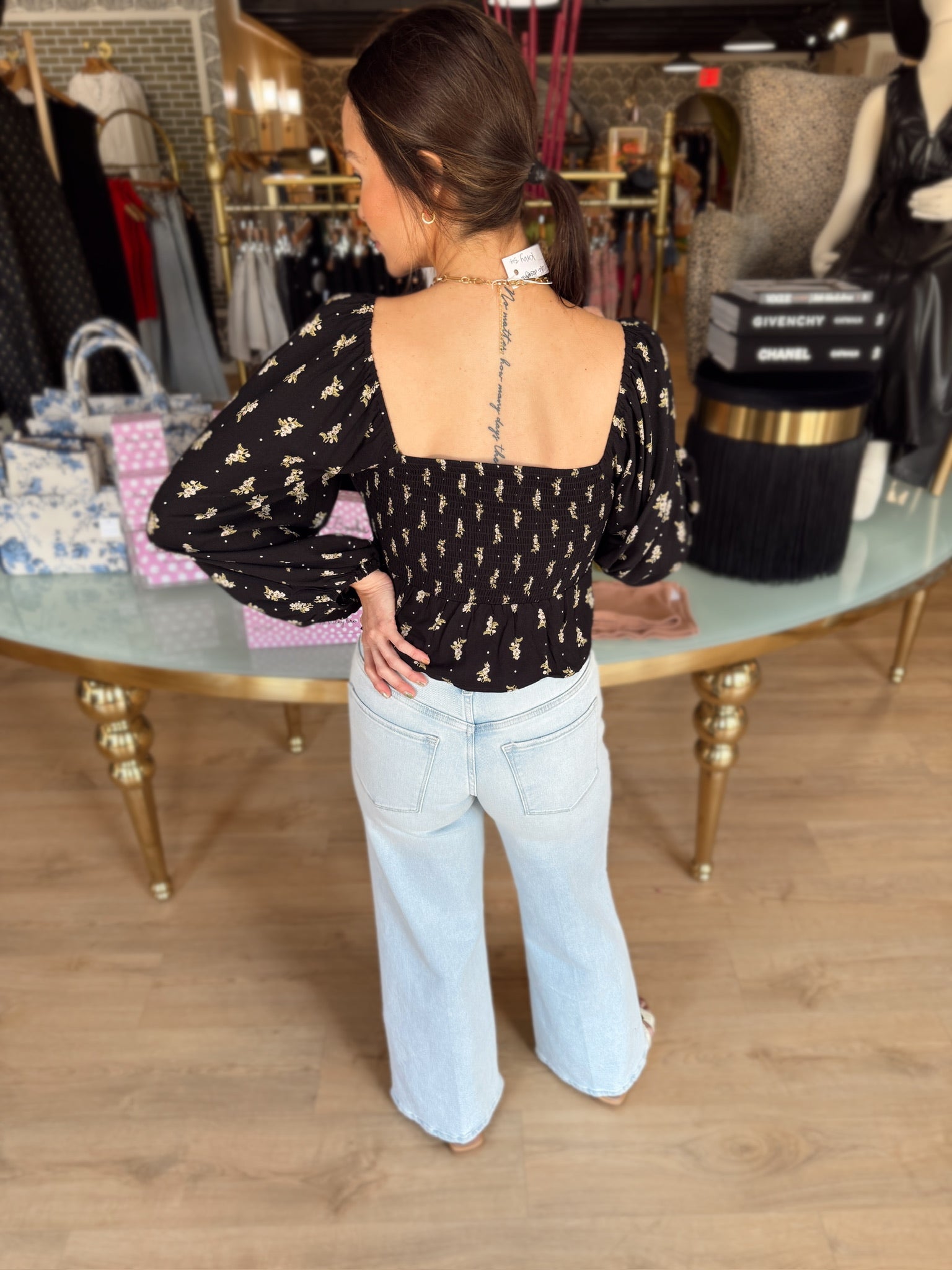 saltwater luxe lelani top in black