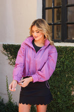 Load image into Gallery viewer, karlie solid sport zip jacket with hood in purple