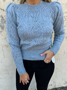 ASTR evy sweater in steele blue