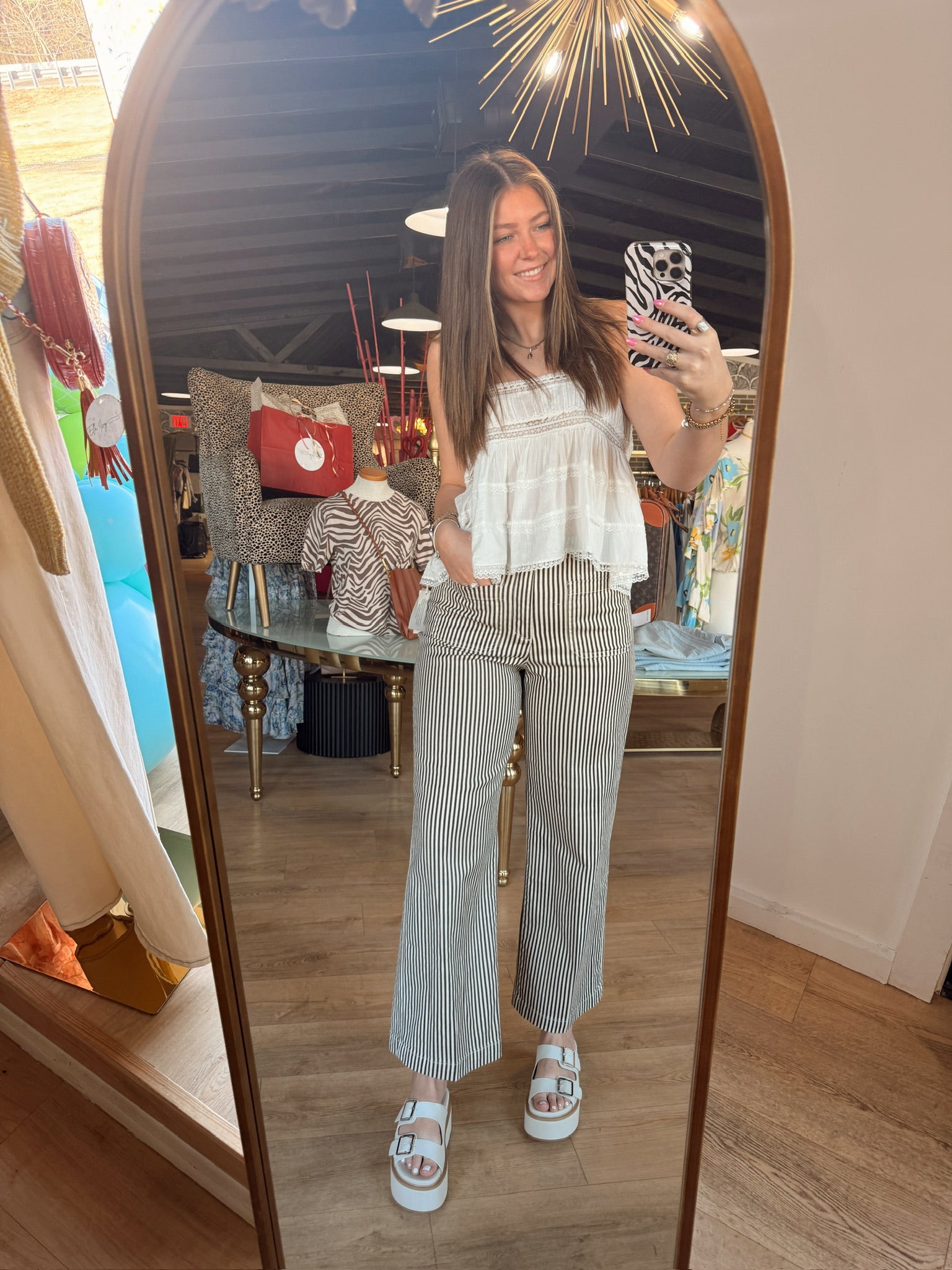 another love bristol pant in cream/black