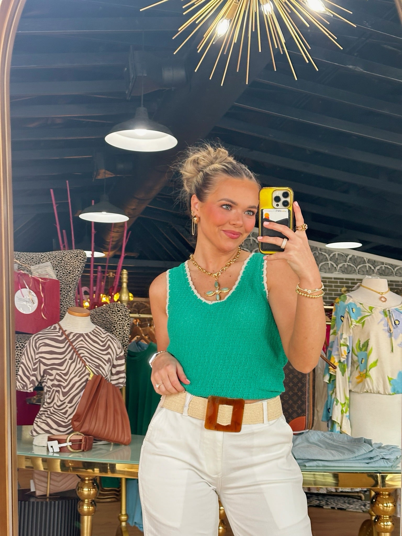 z supply yessenia whipstitch tank in la palma