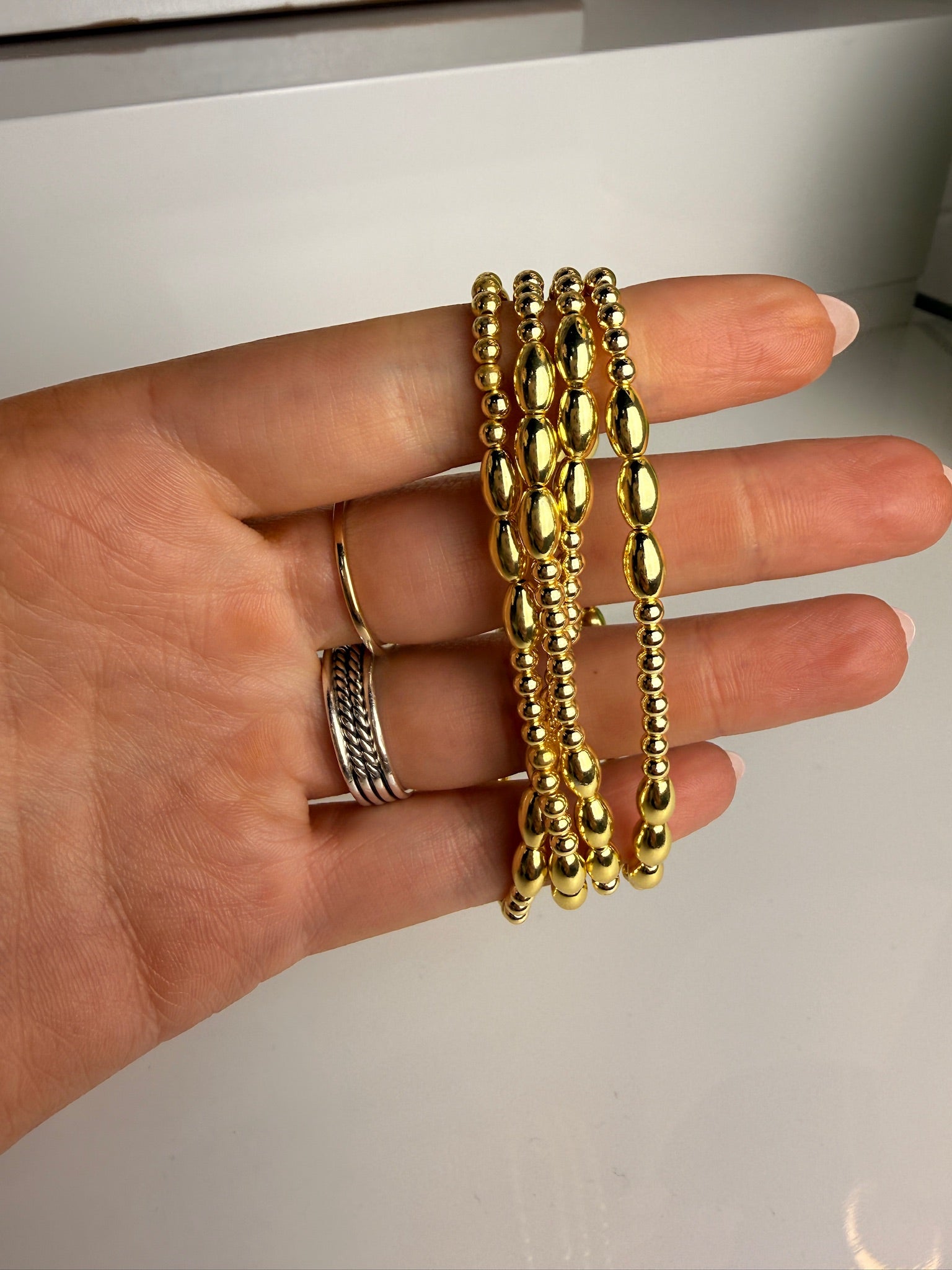 jennifer thames gold beaded bracelet