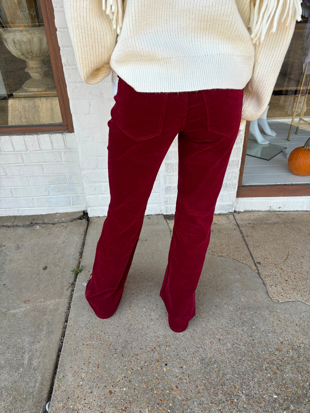 dear john rosa pant in burgundy