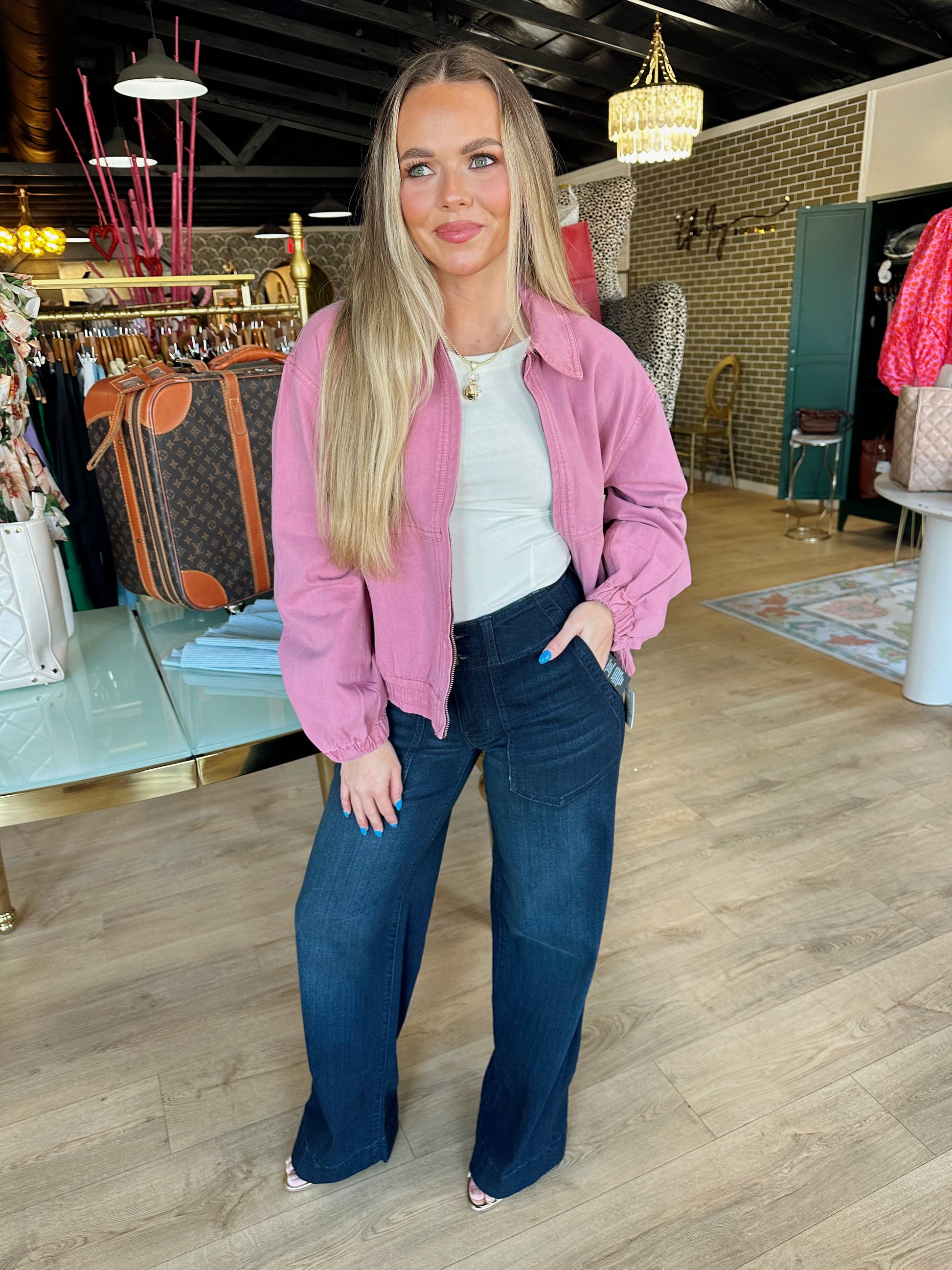 free people birdie jacket in rose raisin