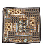 multi print silky bandana scarf in black