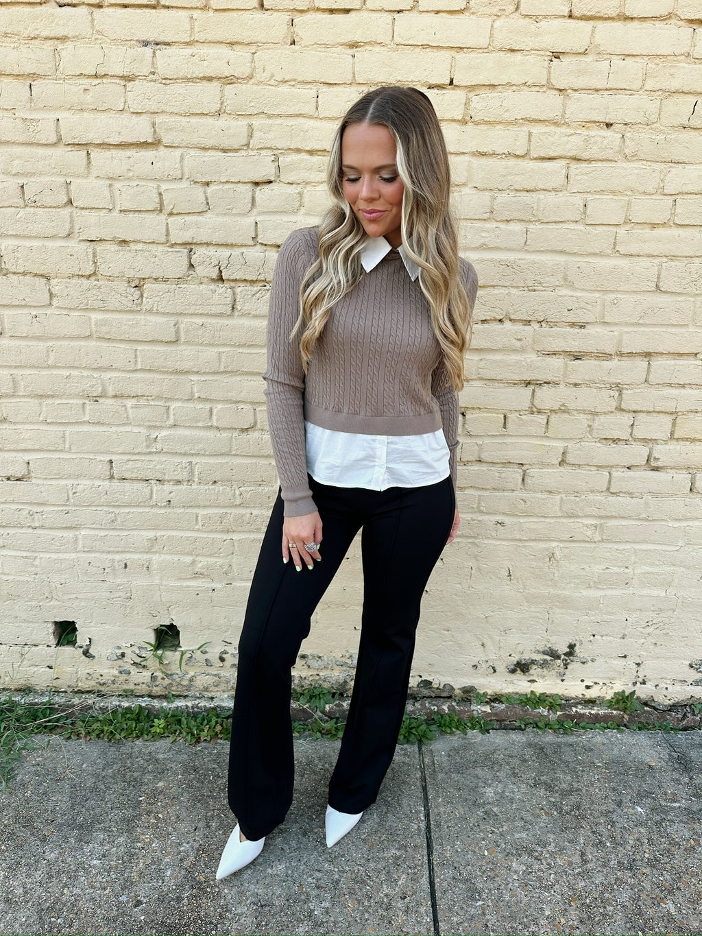 deluc amsonia 2-in-1 shirt in taupe