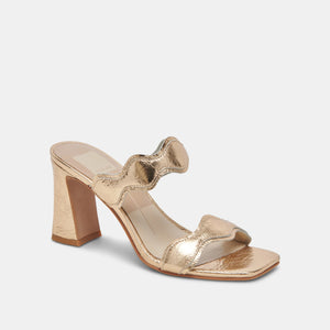 dolce vita ilva heel in gold distressed leather