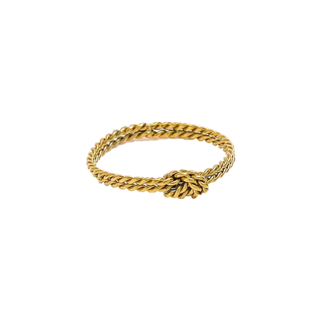 aubrey adele thin double rope ring in gold