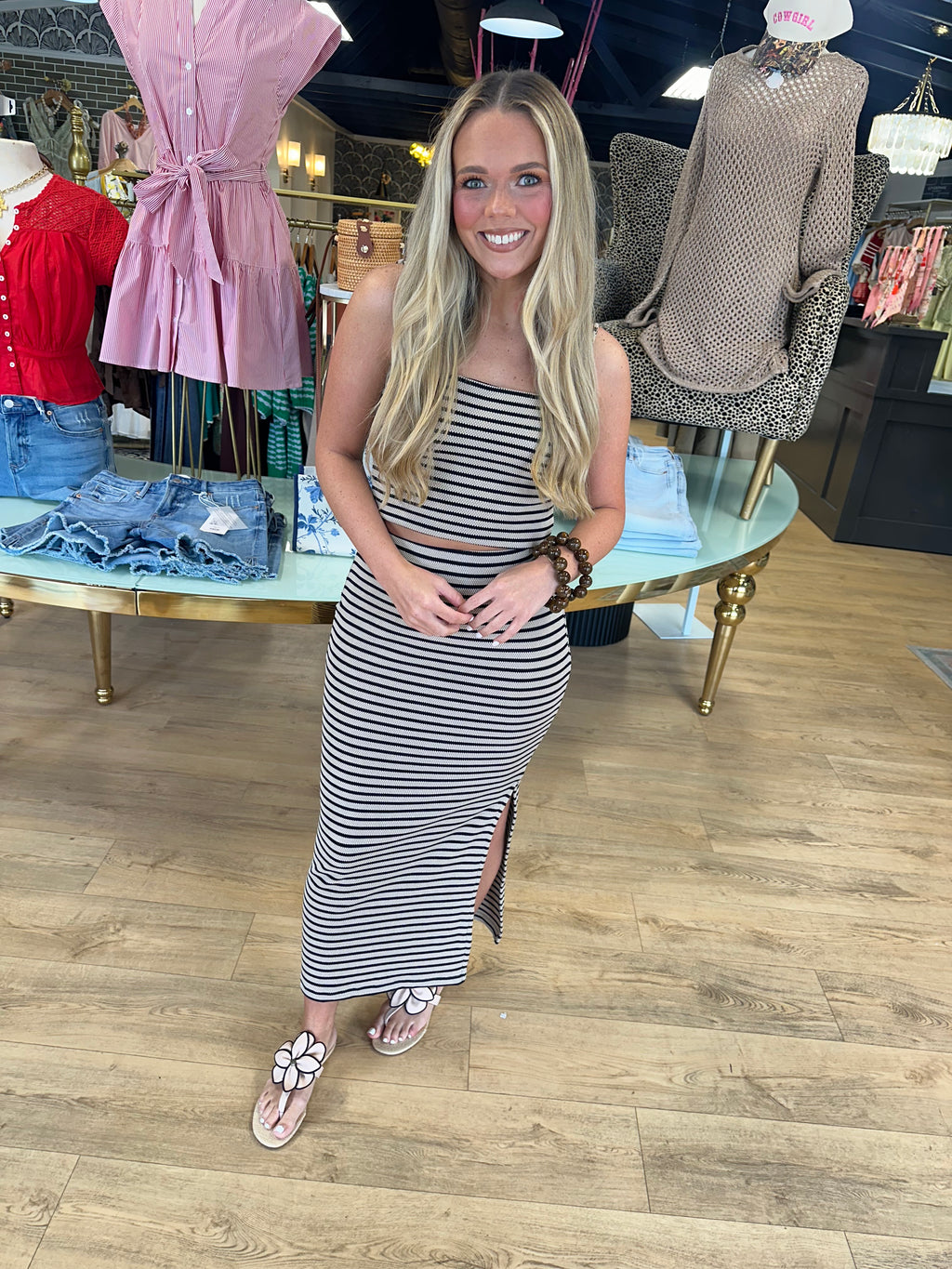 z supply caffari stripe tube top in putty