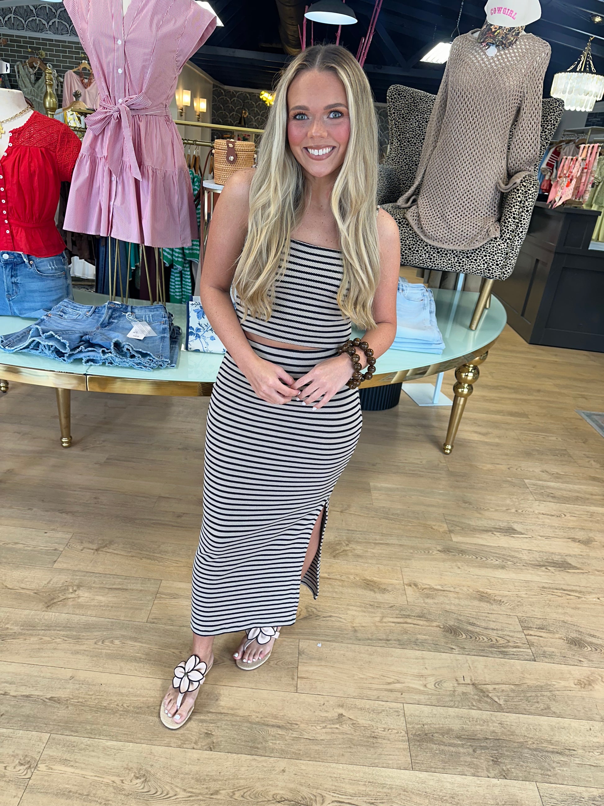 z supply caffari stripe tube top in putty