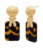 annie earrings in gold/tortoise combo