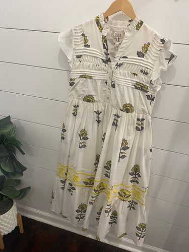sister mary serena dress in yellow flower print