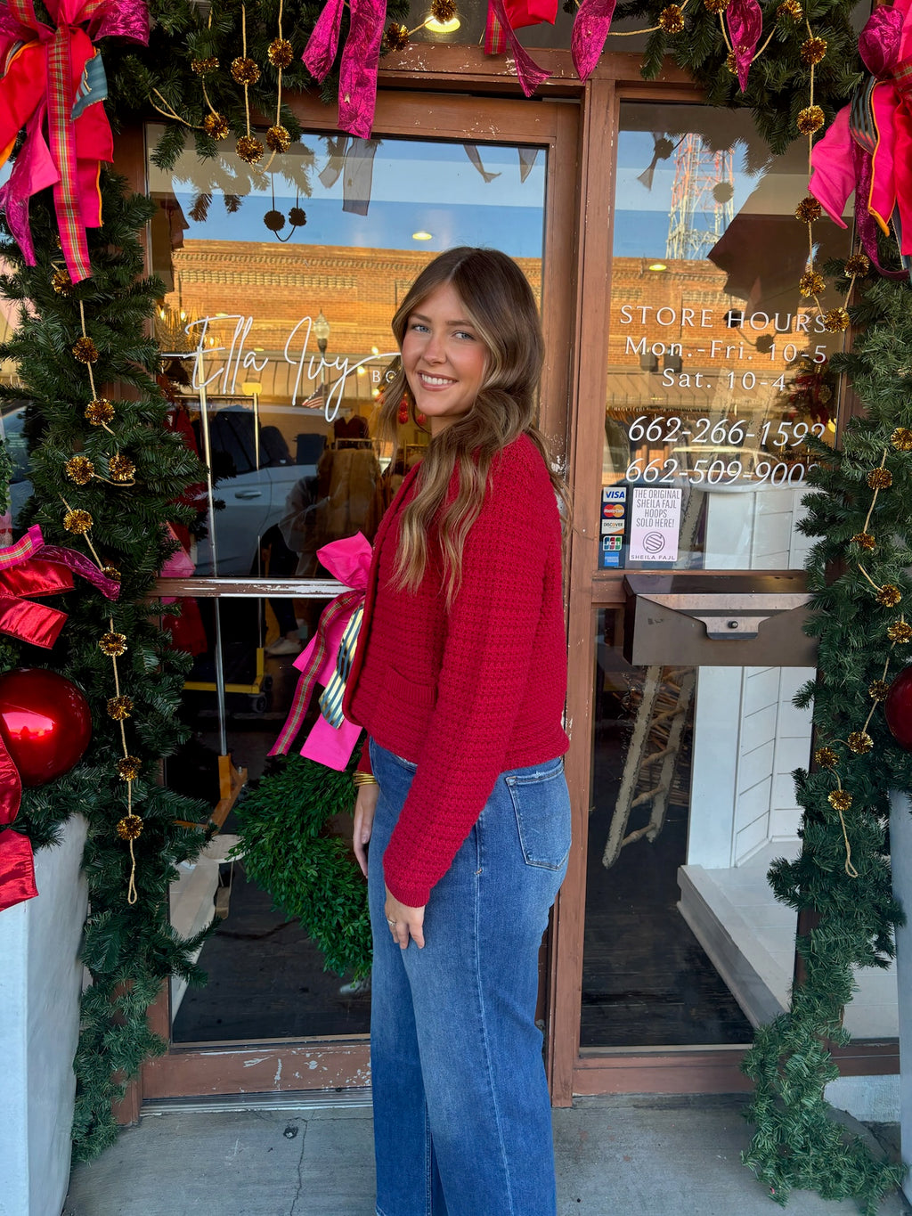 dear john cambria sweater in deep crimson