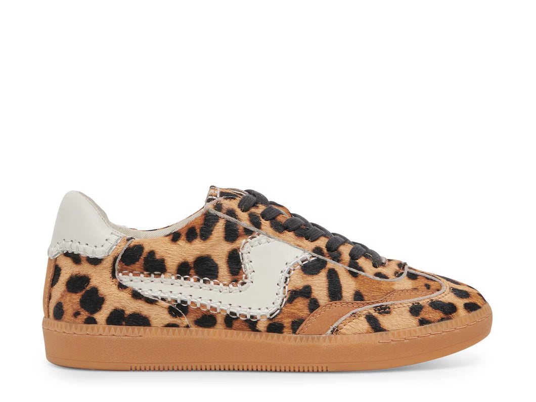 dolce vita notice stitch sneaker in leopard printed calf hair