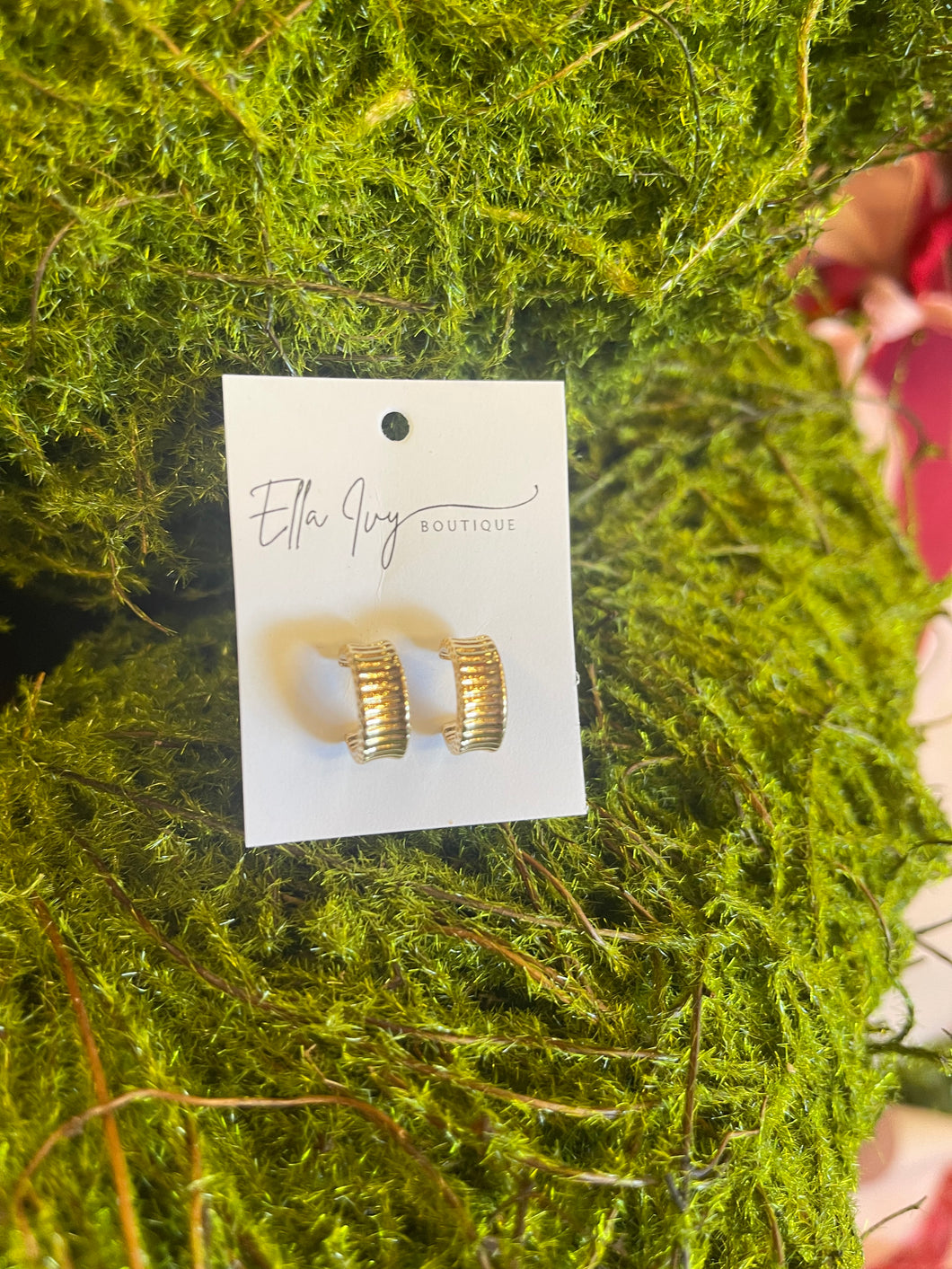 textured hoops in gold