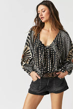 Load image into Gallery viewer, free people elena printed top in black combo