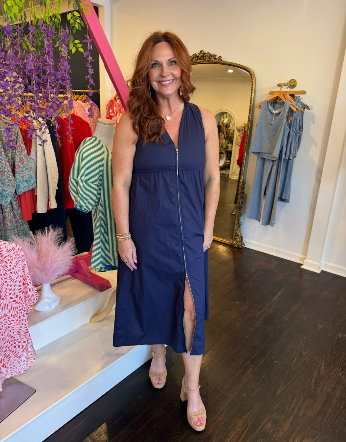 deluc rubens dress in navy