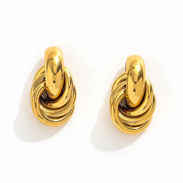aubrey adele intertwined studs in gold