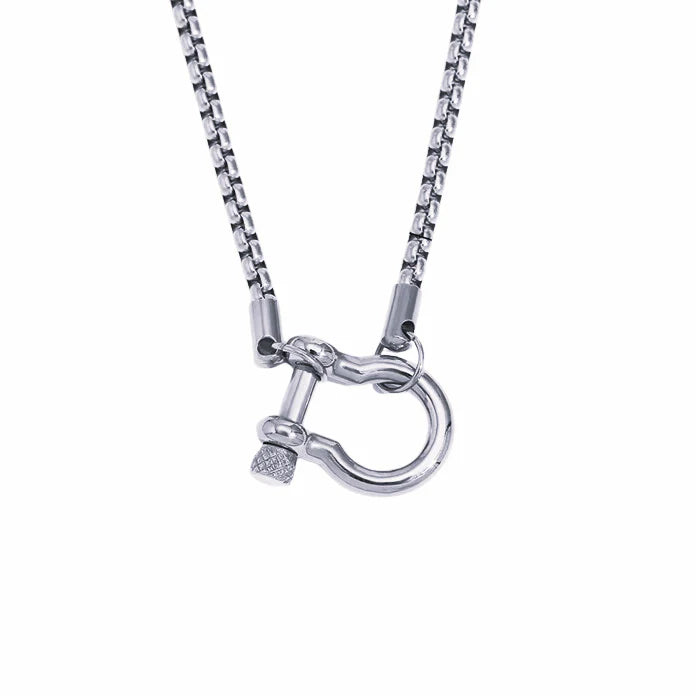 aubrey adele harware bolt necklace in silver