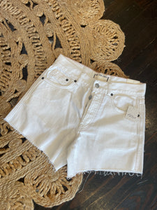 free people ivy mid-rise shorts in crystal clear