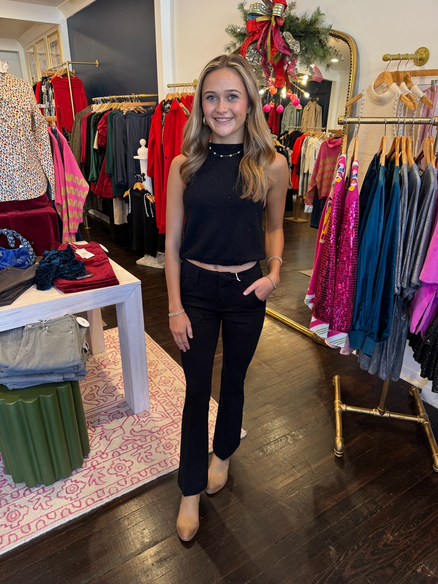 free people warm fluff crop in black