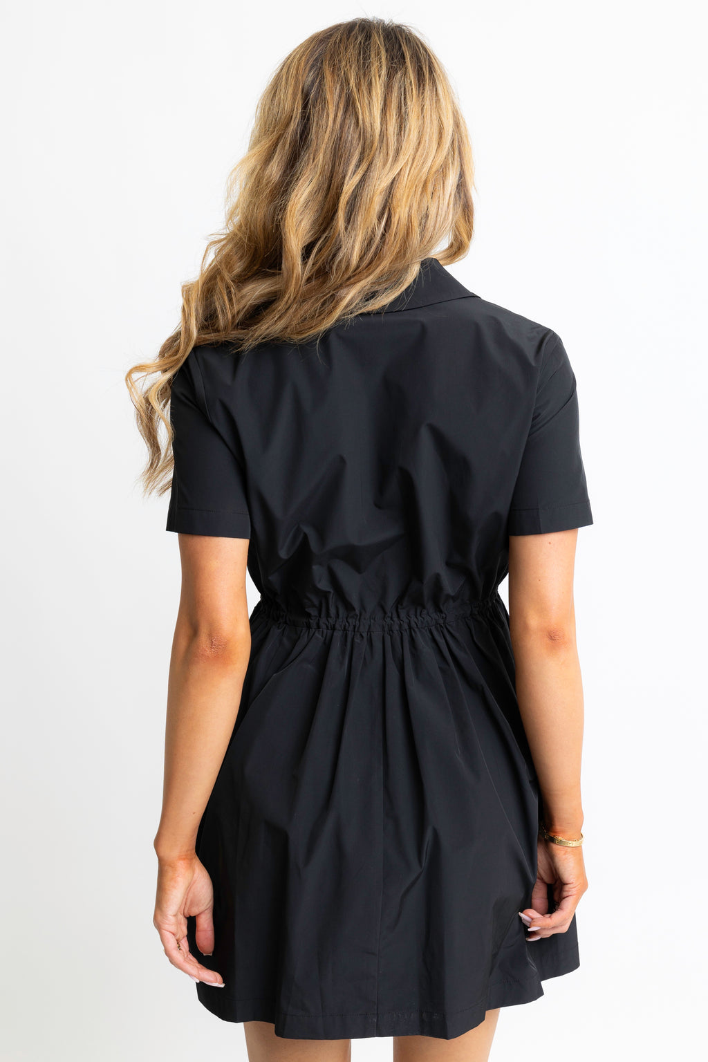 karlie pocket cinch waist dress in black