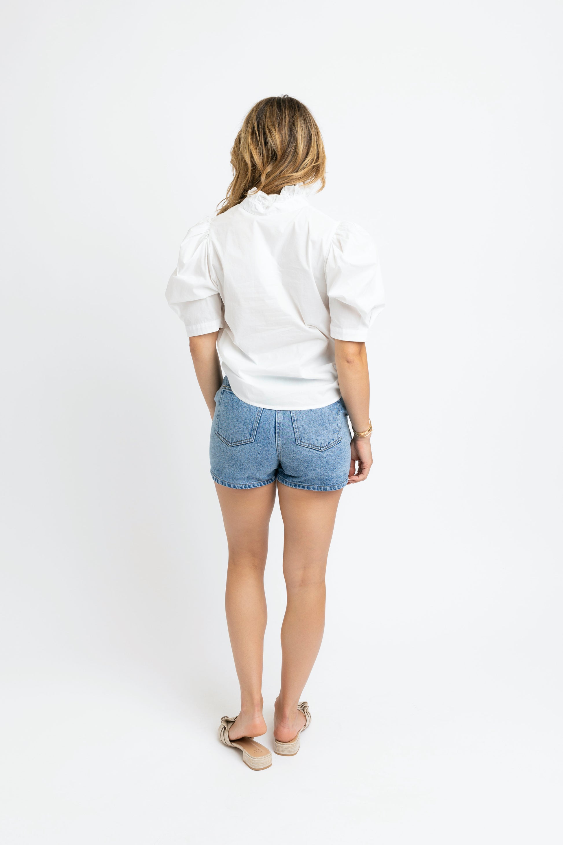karlie denim wrap skort in light blue