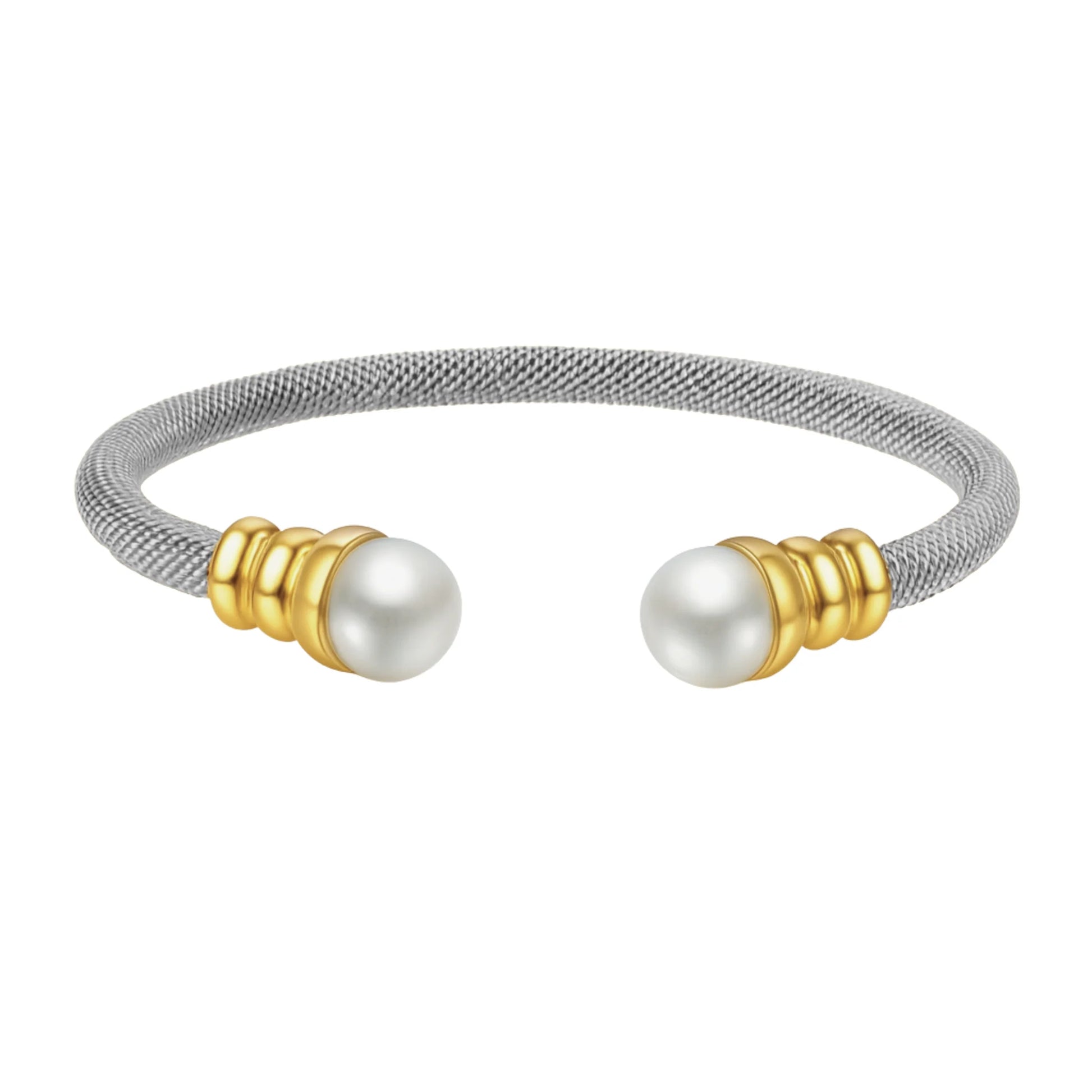 aubrey adele mesh pearl bracelet in silver