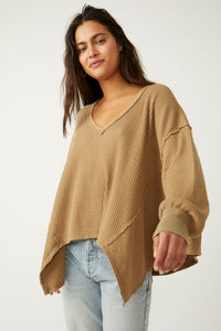 free people coraline thermal in olive tapenade