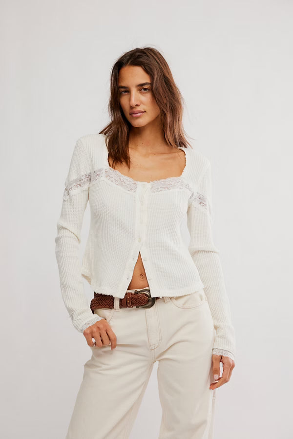 free people lets party cardi in clean ivory
