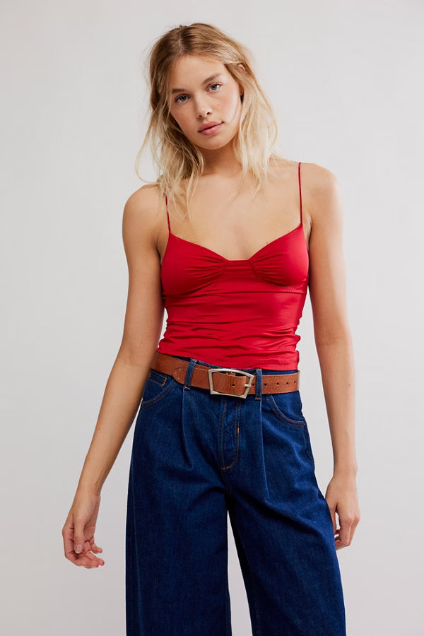 free people my way triangle cami in deep cherry