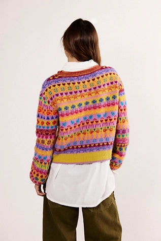 free people favorite things sweater in bright confetti