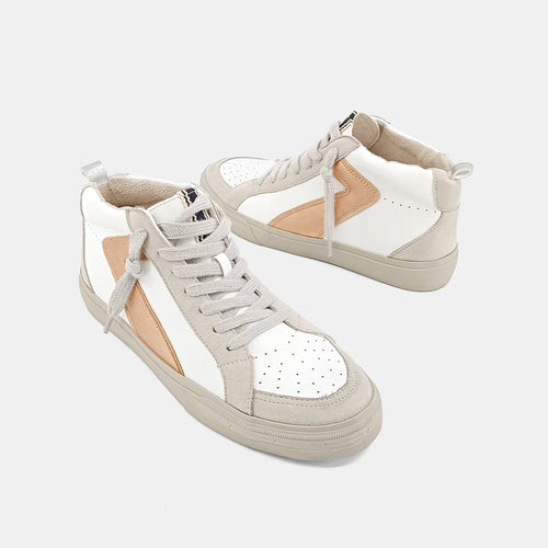 shu shop sandy sneaker in rose gold