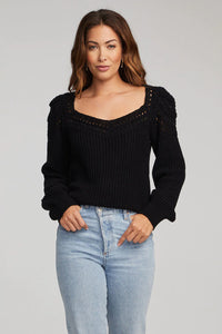 saltwater luxe corrine sweater in black