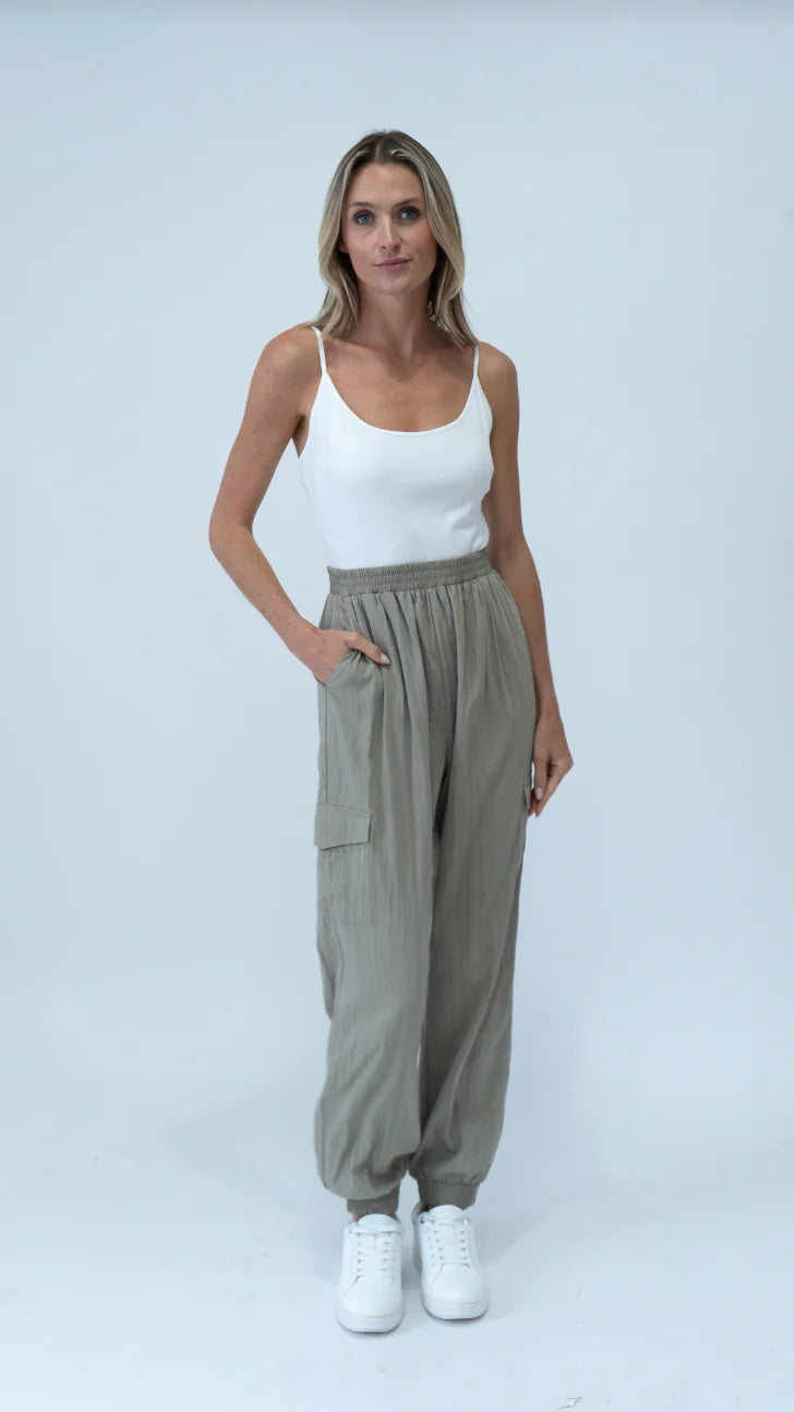 six fifty lindsey cargo jumpsuit in beige