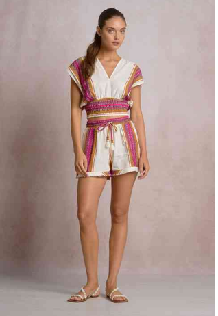 elan elastic shorts in natural pink