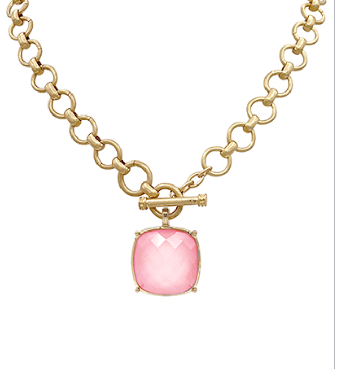 25mm Cushion-Cut Pendant Necklace