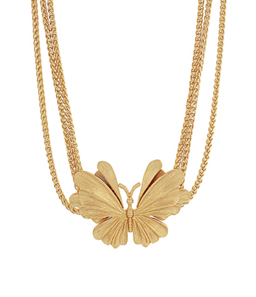 3 Layered & Textured Butterfly Choker