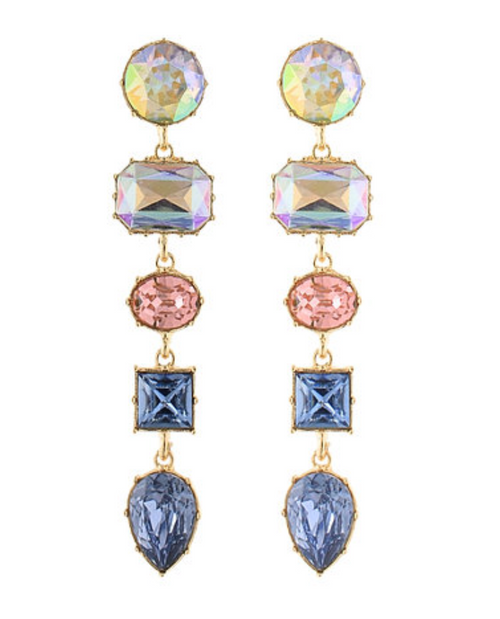 5 Glass Multi Shape Drop Earrings