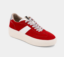 Load image into Gallery viewer, shu shop stacey sneaker in red suede