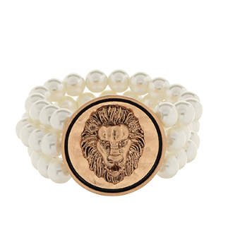 lion head pearl bracelet
