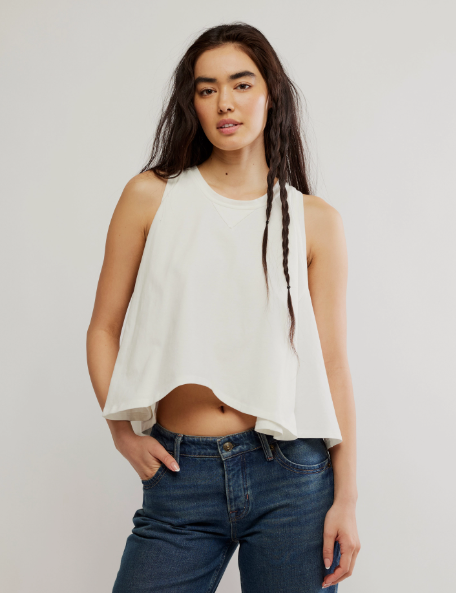 free people hialeah tee in clean ivory