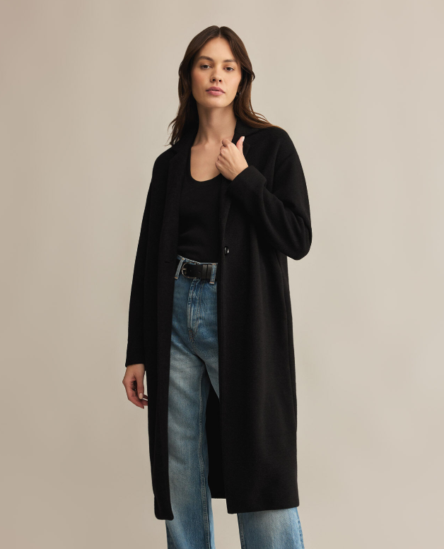 z supply mason coat in black