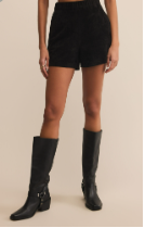 z supply tia suede short in black