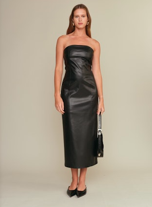 deluc emmet strapless dress in black