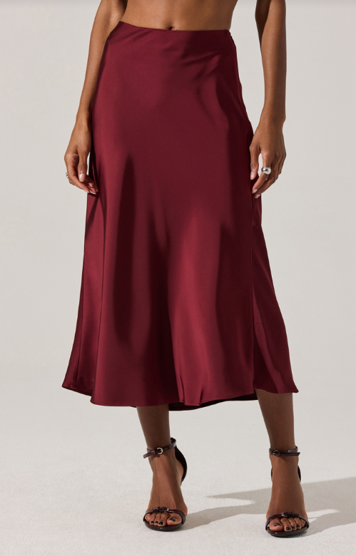 astr windey skirt in wine