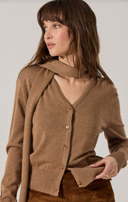 astr glynne sweater in tan