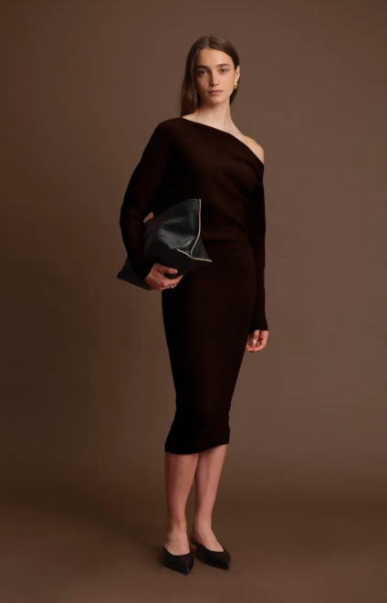 deluc elijah knit dress in cacao
